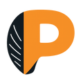 Powque urban stye logo - stylized orange and black