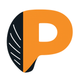 Powque urban stye logo - stylized orange and black