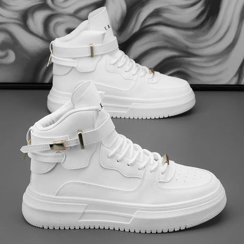 2024 Men's High Top Brown Sneakers - Comfortable Style - POWQUE URBAN STYLE