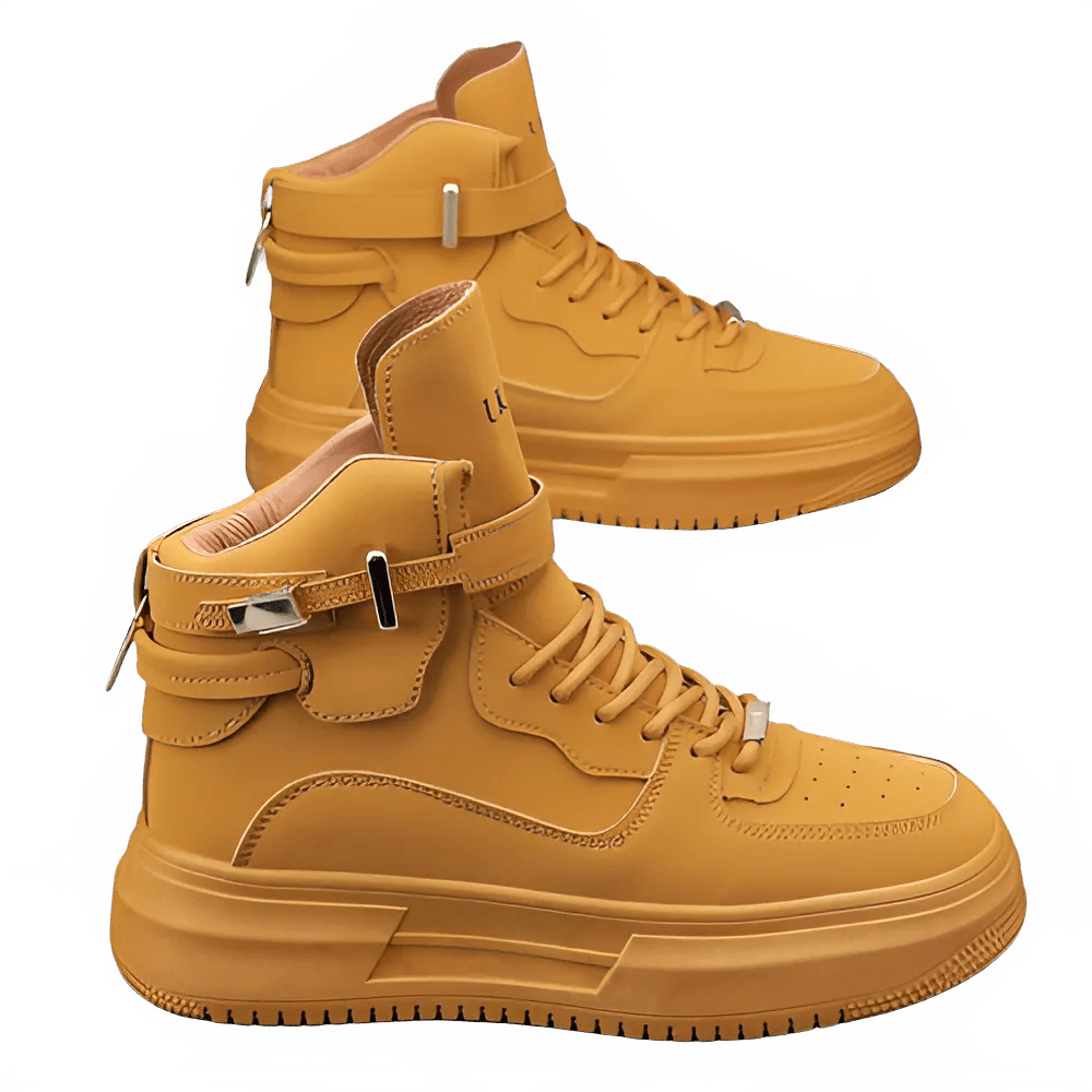 2024 Men's High Top Brown Sneakers - Comfortable Style - POWQUE URBAN STYLE