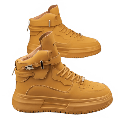 2024 Men's High Top Brown Sneakers - Comfortable Style - POWQUE URBAN STYLE