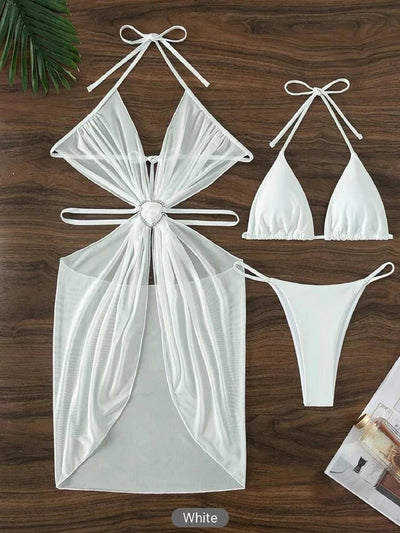 2025 Hollow Out Padded Halter Bikini Set - POWQUE URBAN STYLE