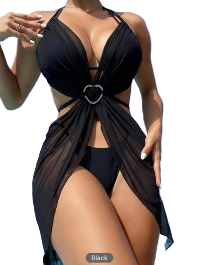 2025 Hollow Out Padded Halter Bikini Set - POWQUE URBAN STYLE