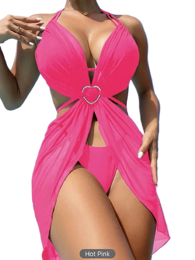 2025 Hollow Out Padded Halter Bikini Set - POWQUE URBAN STYLE