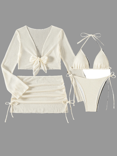 2025 White Mesh Bikini Set - Summer Ready - POWQUE URBAN STYLE