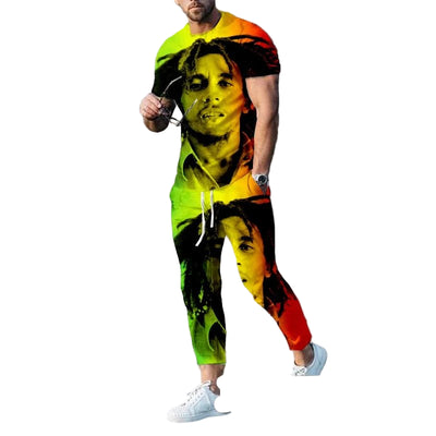 Bob Marley Reggae Summer Tracksuit Set - POWQUE URBAN STYLE