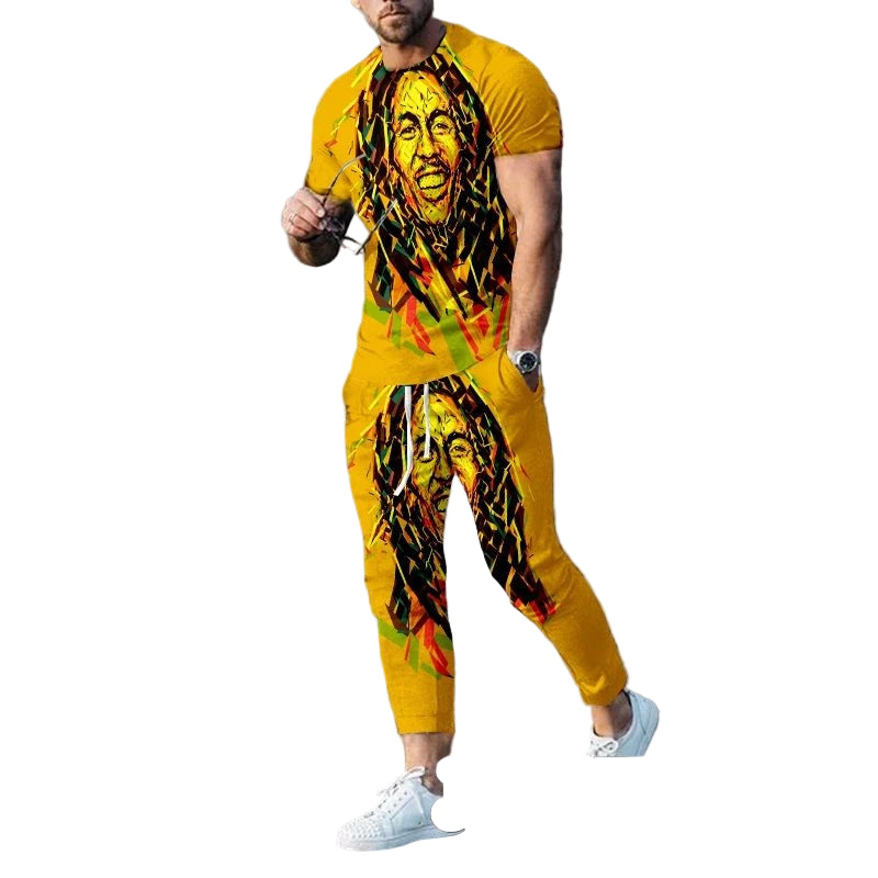 Bob Marley Reggae Summer Tracksuit Set - POWQUE URBAN STYLE