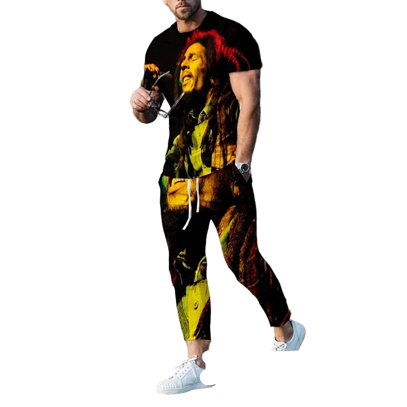 Bob Marley Reggae Summer Tracksuit Set - POWQUE URBAN STYLE
