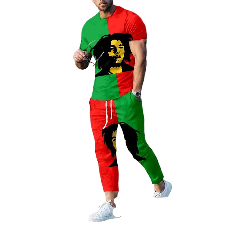 Bob Marley Reggae Summer Tracksuit Set - POWQUE URBAN STYLE