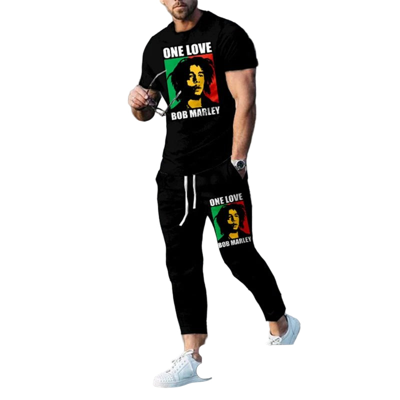 Bob Marley Reggae Summer Tracksuit Set - POWQUE URBAN STYLE