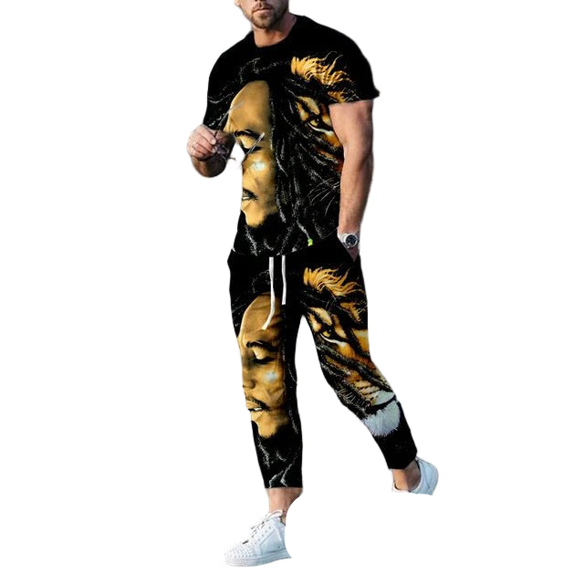 Bob Marley Reggae Summer Tracksuit Set - POWQUE URBAN STYLE