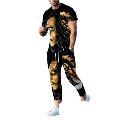 Bob Marley Reggae Summer Tracksuit Set - POWQUE URBAN STYLE