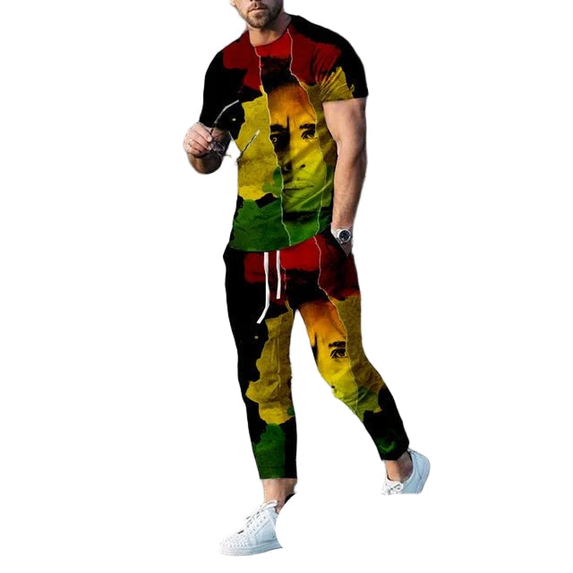 Bob Marley Reggae Summer Tracksuit Set - POWQUE URBAN STYLE
