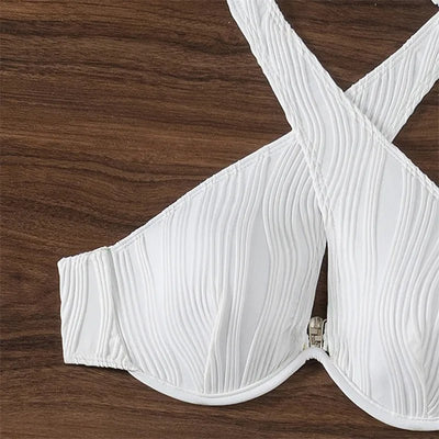 Chic White 3 - Piece Swimsuit Set - Summer Ready - POWQUE URBAN STYLE