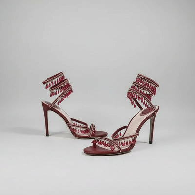 Crystal Gladiator High Heels for Glamorous Style - POWQUE URBAN STYLE