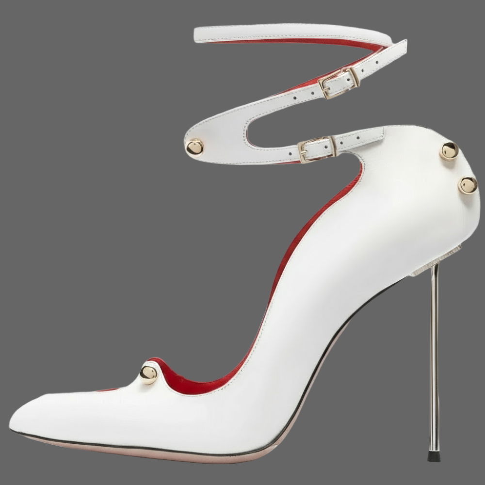 Gems Trim Metal Nail Heels Sandals Women Cross Strap Pointy High Heels Bling Party Shoes Luxury Stiletto Heels Large Size Shoes - POWQUE URBAN STYLE