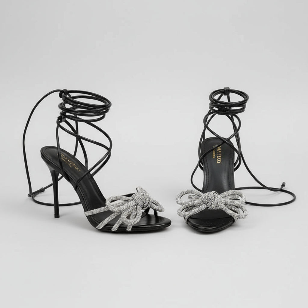 Glam Crystal Rhinestone High Heels - POWQUE URBAN STYLE