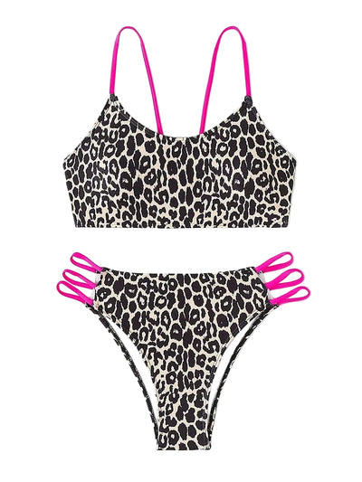 High Waist Leopard Bikini Set - Swim in Style - POWQUE URBAN STYLE