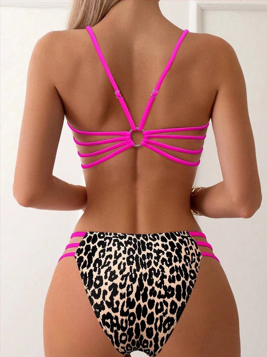 High Waist Leopard Bikini Set - Swim in Style - POWQUE URBAN STYLE