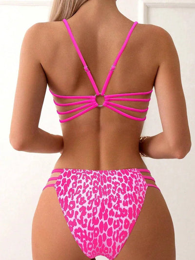 High Waist Leopard Bikini Set - Swim in Style - POWQUE URBAN STYLE