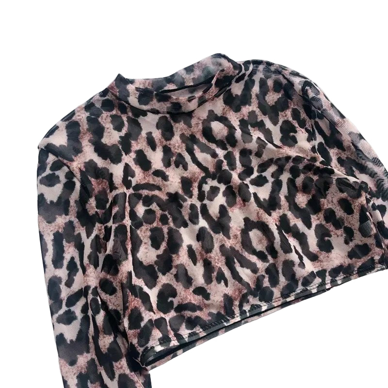 Leopard Print Bikini Set with Coverup - POWQUE URBAN STYLE