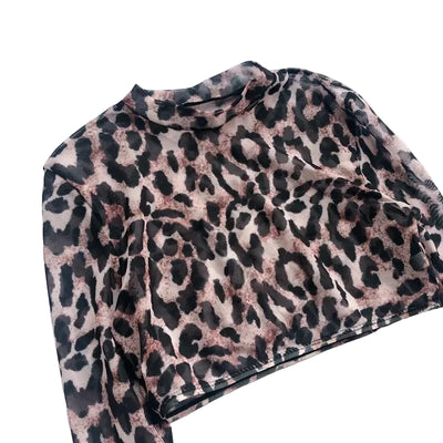 Leopard Print Bikini Set with Coverup - POWQUE URBAN STYLE