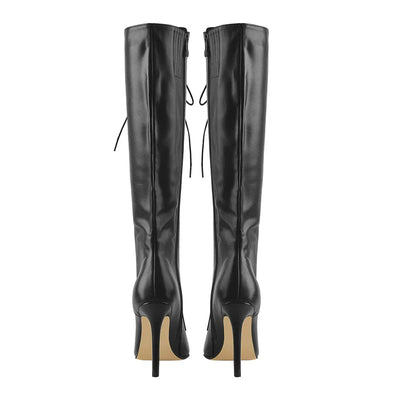 Leopard Print Knee - High Stiletto Boots - POWQUE URBAN STYLE