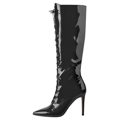 Leopard Print Knee - High Stiletto Boots - POWQUE URBAN STYLE