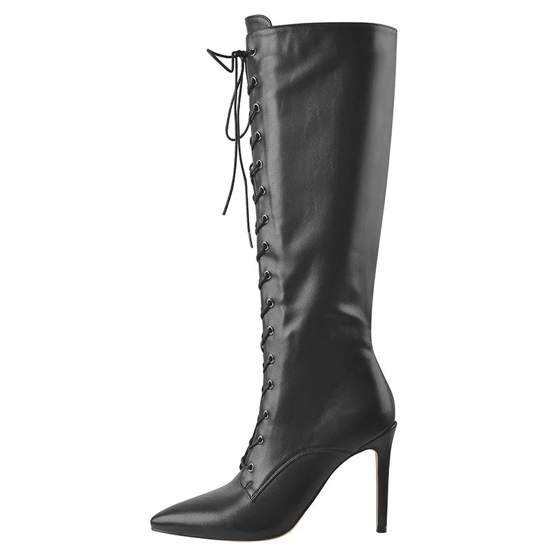 Leopard Print Knee - High Stiletto Boots - POWQUE URBAN STYLE