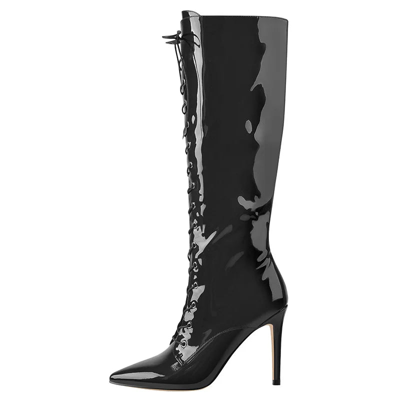 Leopard Print Knee - High Stiletto Boots - POWQUE URBAN STYLE