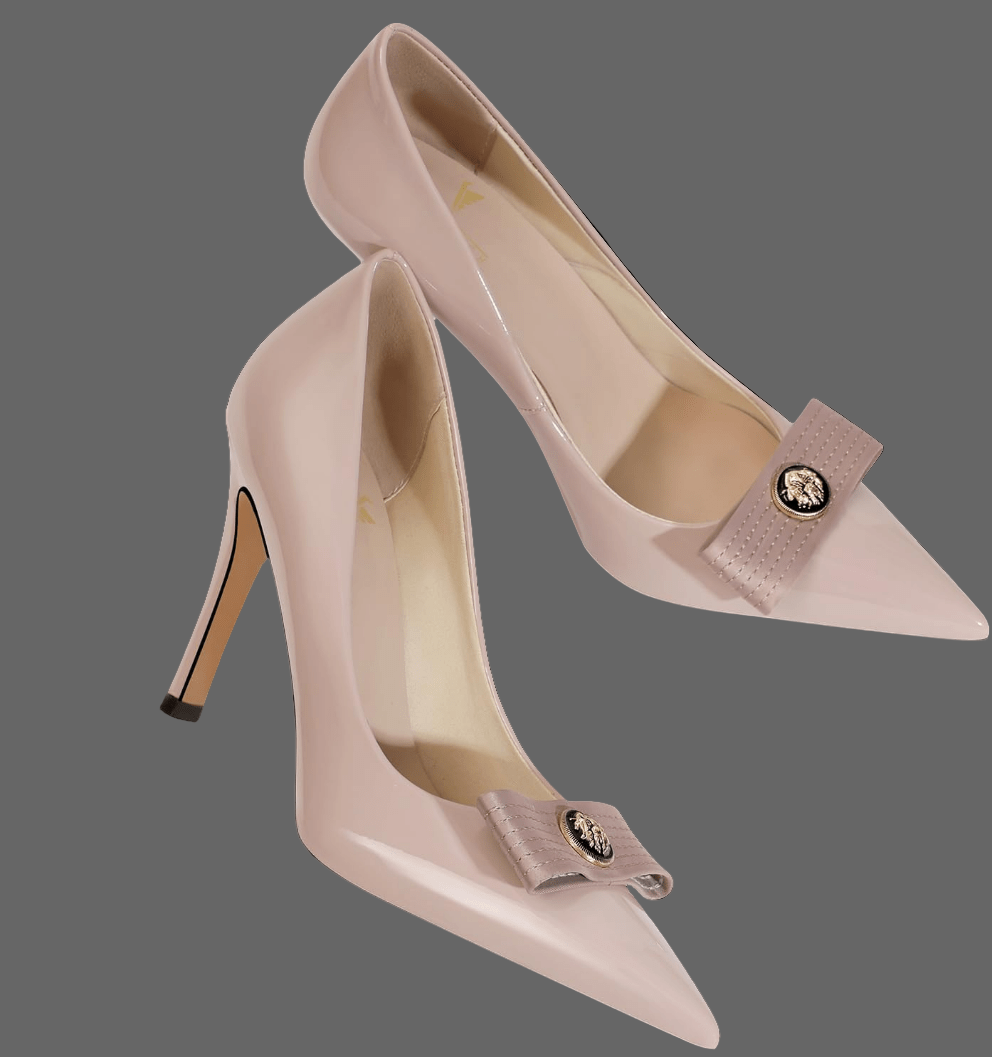 Closed-toe stiletto pumps with bow detail and pointed toe, perfect for party, work, or bridal wear – POWQUE Urban Style