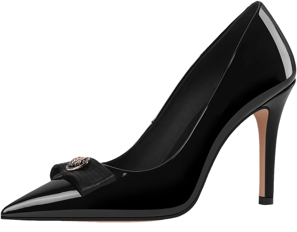 Closed-toe stiletto pumps with bow detail and pointed toe, perfect for party, work, or bridal wear – POWQUE Urban Style