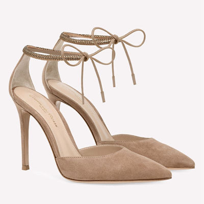 Luxury Chain Lace Pointed High-Heeled Sandals - POWQUE URBAN STYLE