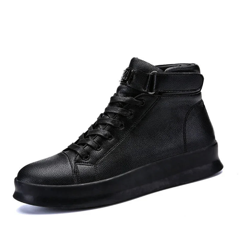 Luxury Red High Top Sneakers for Men - POWQUE URBAN STYLE