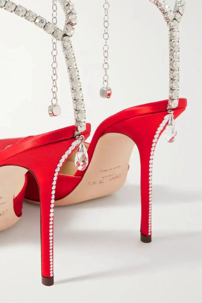 Luxury Rhinestone High Heels for Weddings & Parties - POWQUE URBAN STYLE