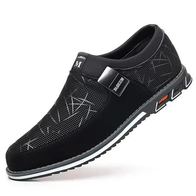 Men's Leather Comfort Slip - On Work Shoes - POWQUE URBAN STYLE