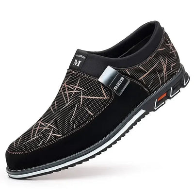 Men's Leather Comfort Slip - On Work Shoes - POWQUE URBAN STYLE