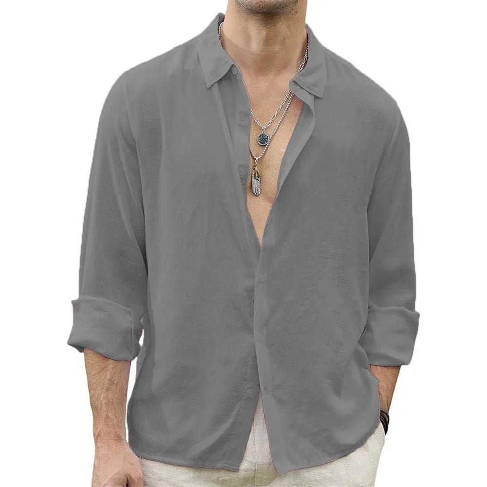 Men's Linen Beach Shirt - Ultimate Comfort - POWQUE URBAN STYLE