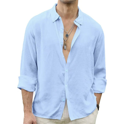 Men's Linen Beach Shirt - Ultimate Comfort - POWQUE URBAN STYLE