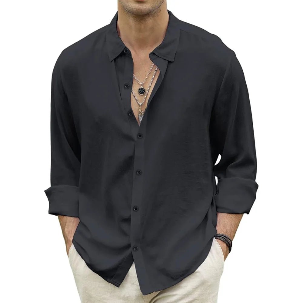 Men's Linen Beach Shirt - Ultimate Comfort - POWQUE URBAN STYLE