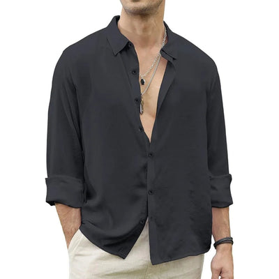 Men's Linen Beach Shirt - Ultimate Comfort - POWQUE URBAN STYLE