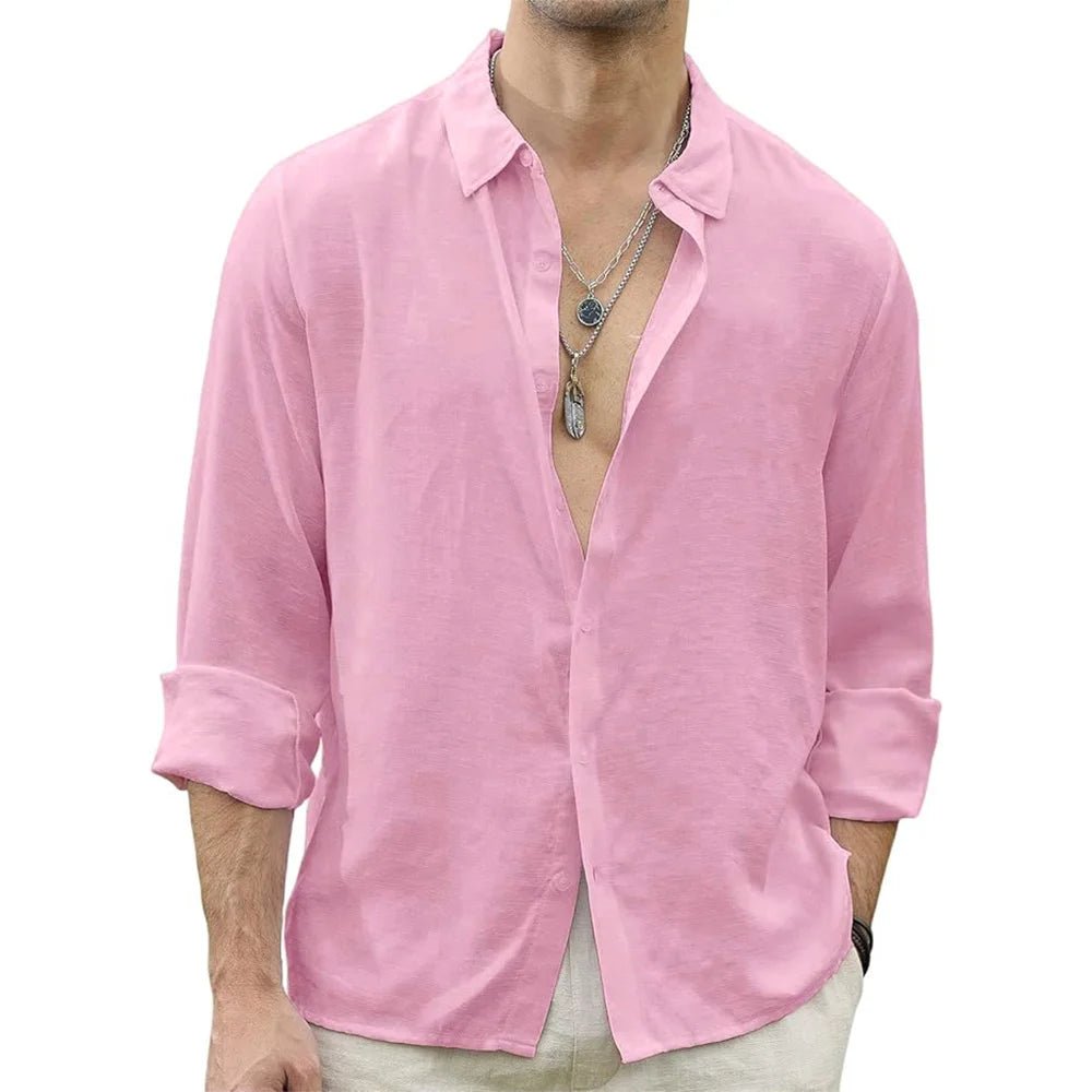 Men's Linen Beach Shirt - Ultimate Comfort - POWQUE URBAN STYLE