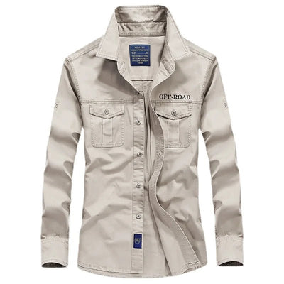 Men's multi - pocket military shirt for adventures - POWQUE URBAN STYLE