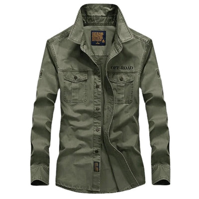 Men's multi - pocket military shirt for adventures - POWQUE URBAN STYLE