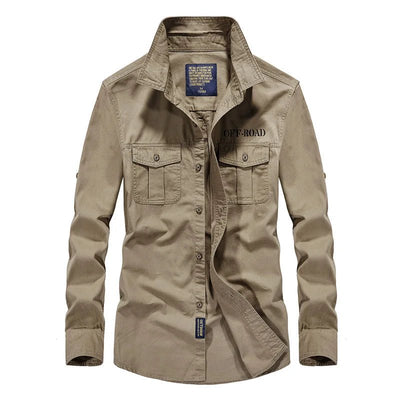 Men's multi - pocket military shirt for adventures - POWQUE URBAN STYLE