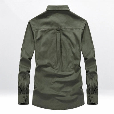 Men's multi - pocket military shirt for adventures - POWQUE URBAN STYLE