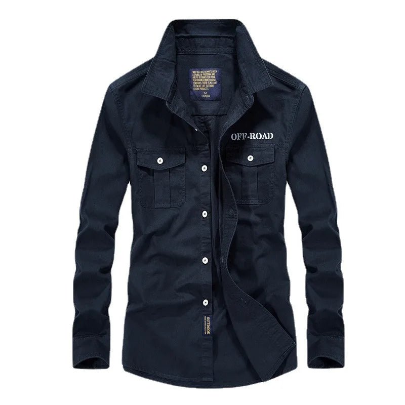 Men's multi - pocket military shirt for adventures - POWQUE URBAN STYLE