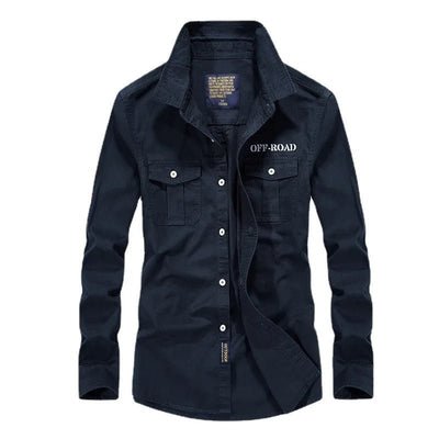 Men's multi - pocket military shirt for adventures - POWQUE URBAN STYLE