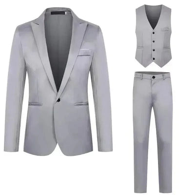 Men's Slim Fit Business Suit - 2 Piece Set - POWQUE ELITE