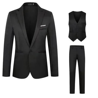 Men's Slim Fit Business Suit - 2 Piece Set - POWQUE ELITE